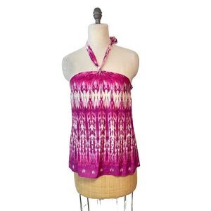 Banana Republic Pink tie dye Silk Halter Top Small